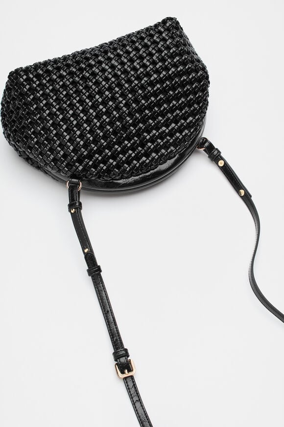 Framed Woven Pouch  Black  hi-res