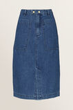 Patch Pocket Denim Midi    hi-res