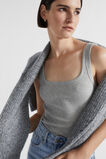 Square Neck Rib Tank  Silver Marle  hi-res