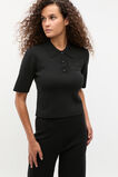Crepe Knit Polo  Black  hi-res