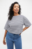 Boxy Boat Neck Tee  Midnight Sky Stripe  hi-res