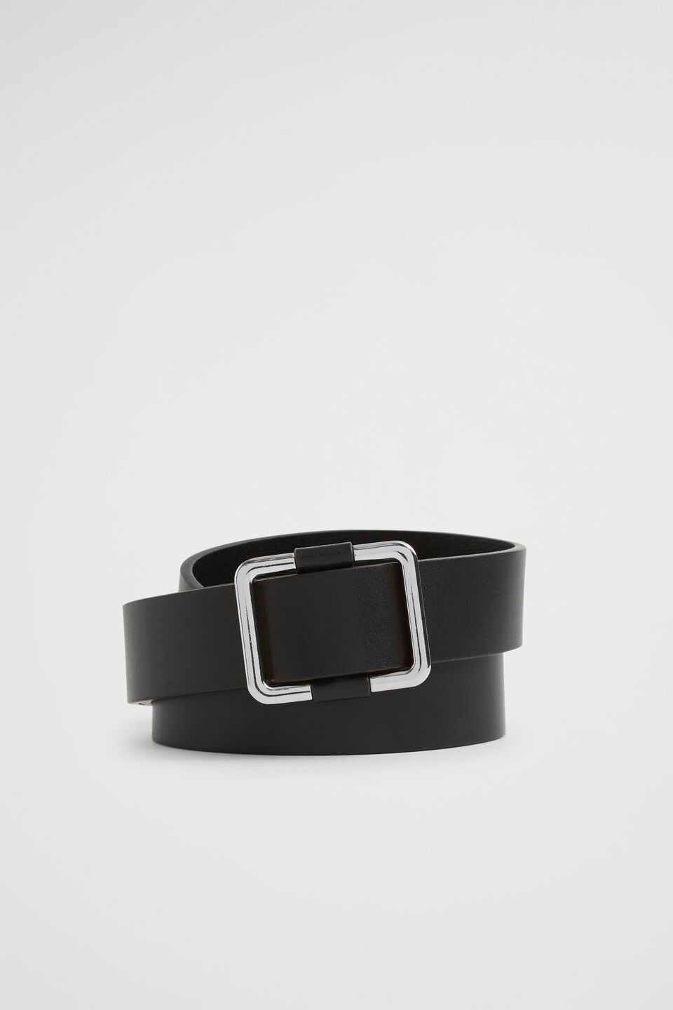 Naomi Leather Hip Belt  Black Silver