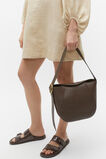 Leather Buckle Trim Shoulder Bag  Affogato  hi-res