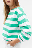 Oversized Stripe Top  Deep Emerald Stripe  hi-res