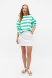 Oversized Stripe Top  Deep Emerald Stripe  hi-res