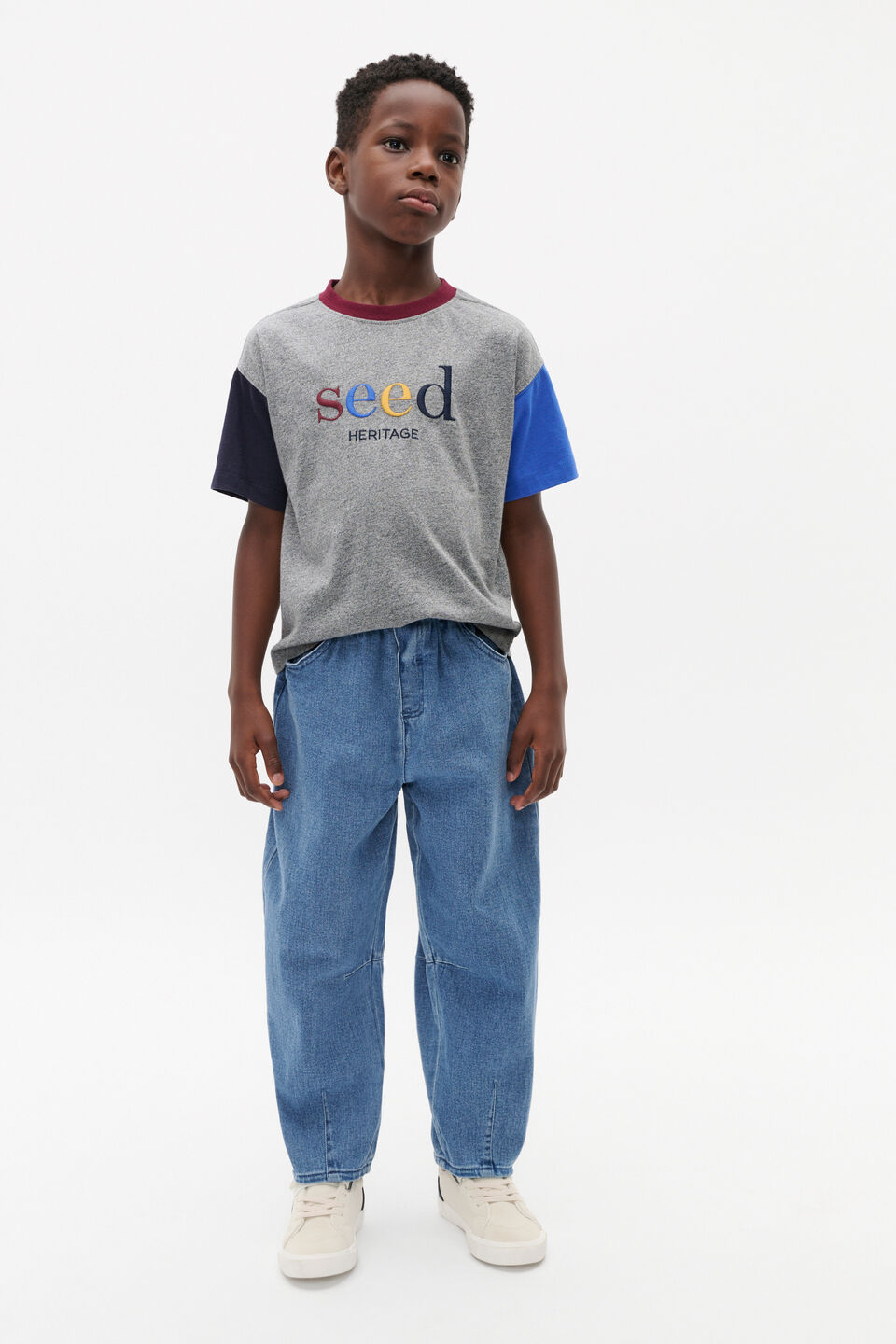 Colourblock Logo Tee  Storm Marle