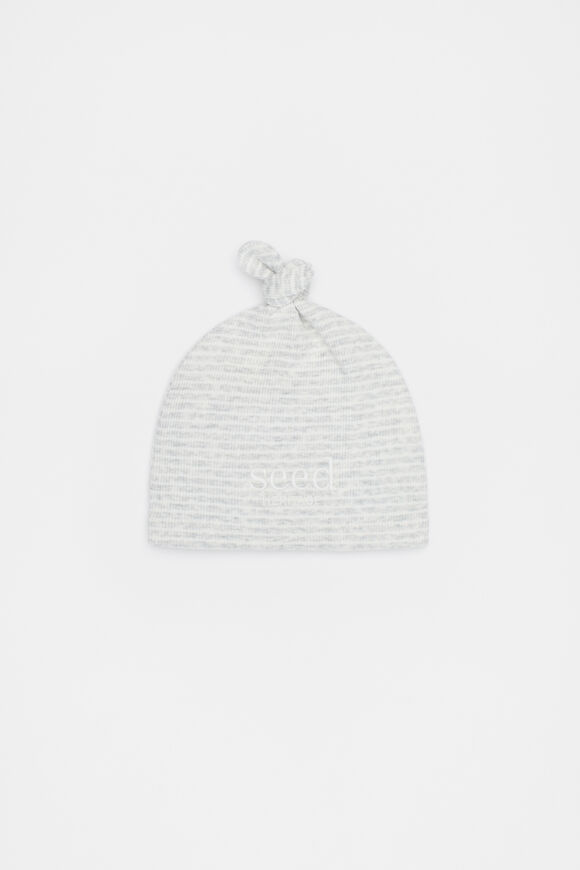Core Logo Knot Hat  Grey Marle Stripe  hi-res
