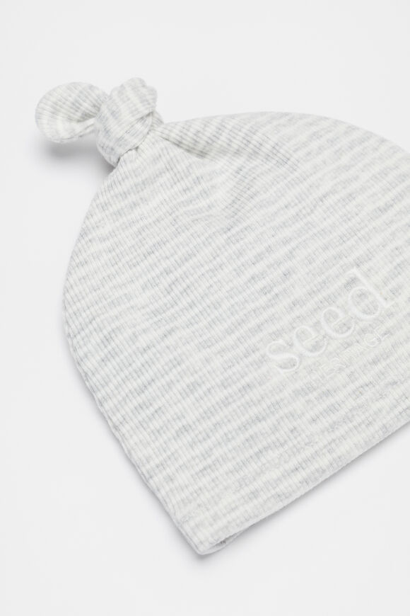 Core Logo Knot Hat  Grey Marle Stripe  hi-res