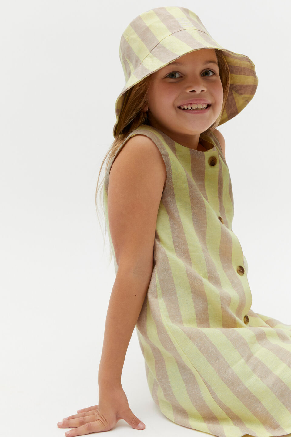 Lemon Stripe Bucket Hat  Multi