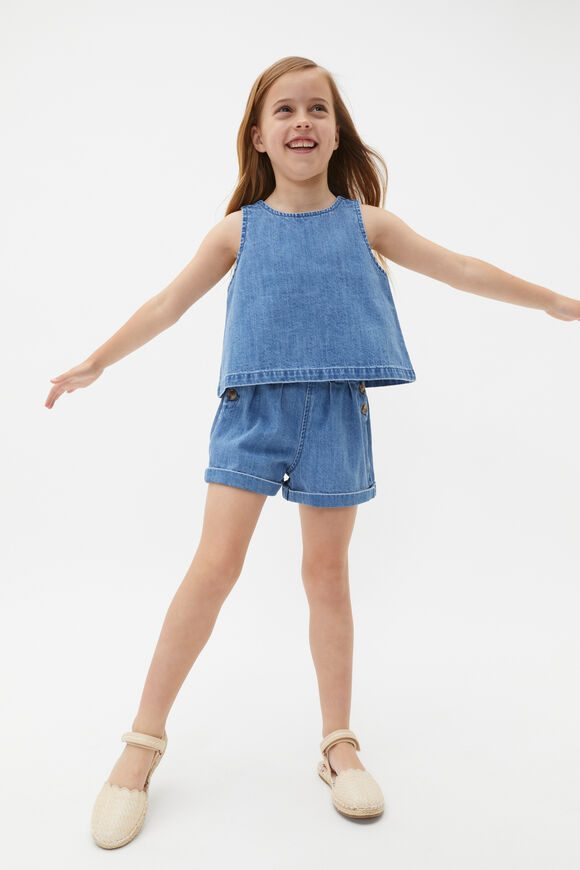 Denim Button Short  Classic Blue  hi-res