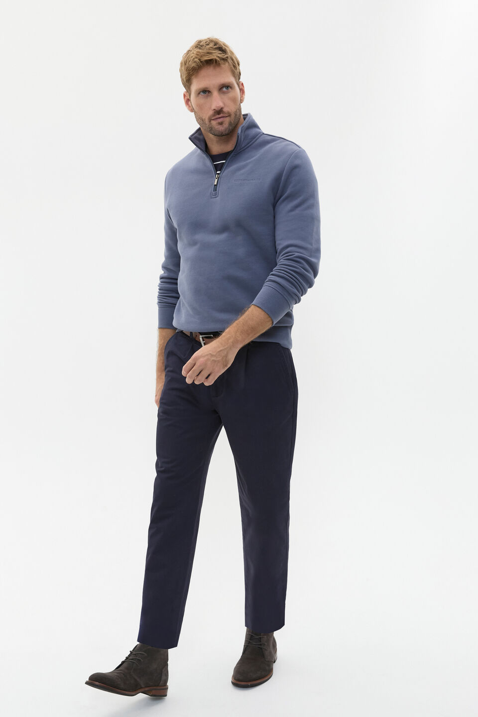 Logo Half Zip  Storm Blue