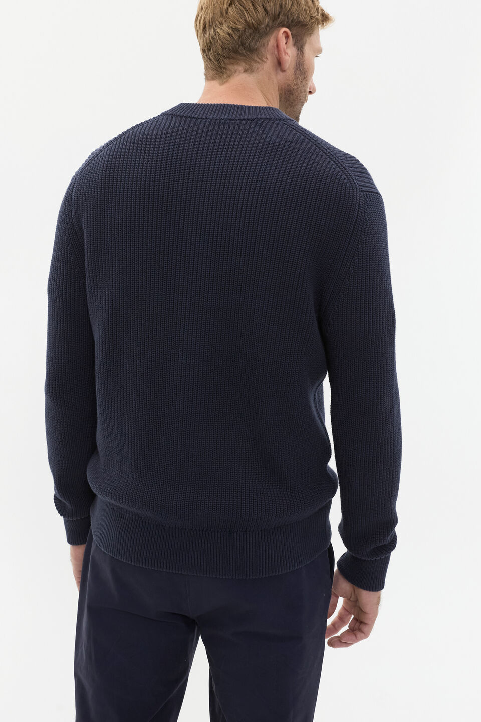 Crewneck Cardigan  Midnight Blue
