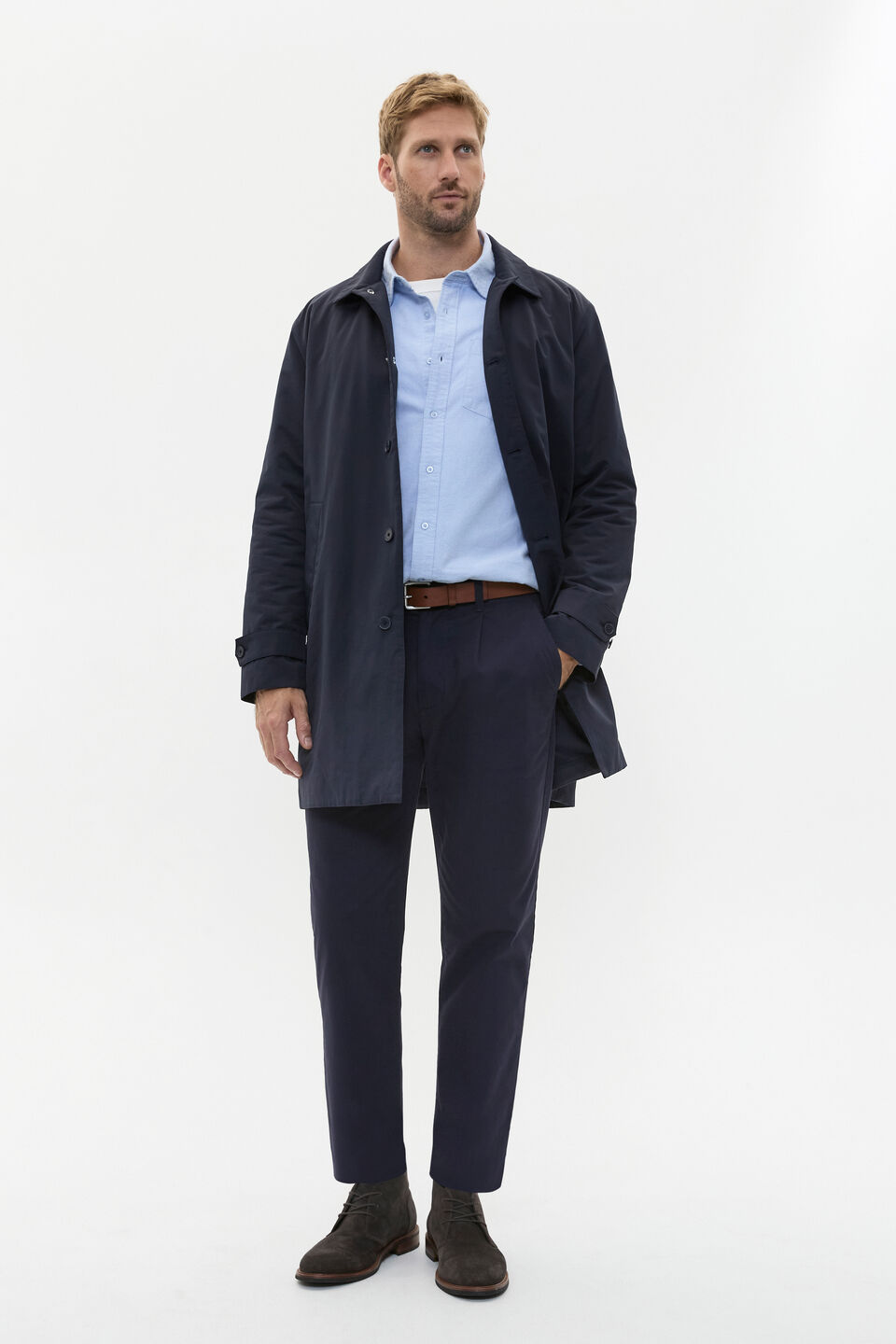 Pleat Front Chino  Midnight Blue