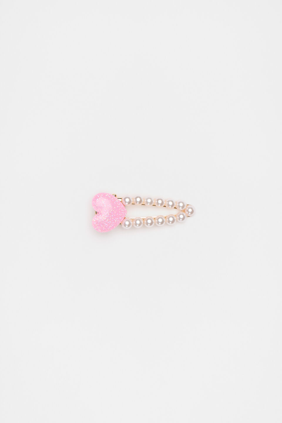 Pearl Snap Heart Clip  Rose Petal