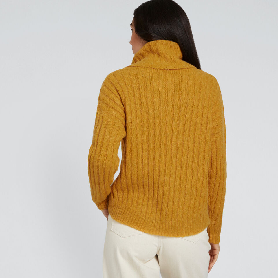 Ribbed Roll Neck  