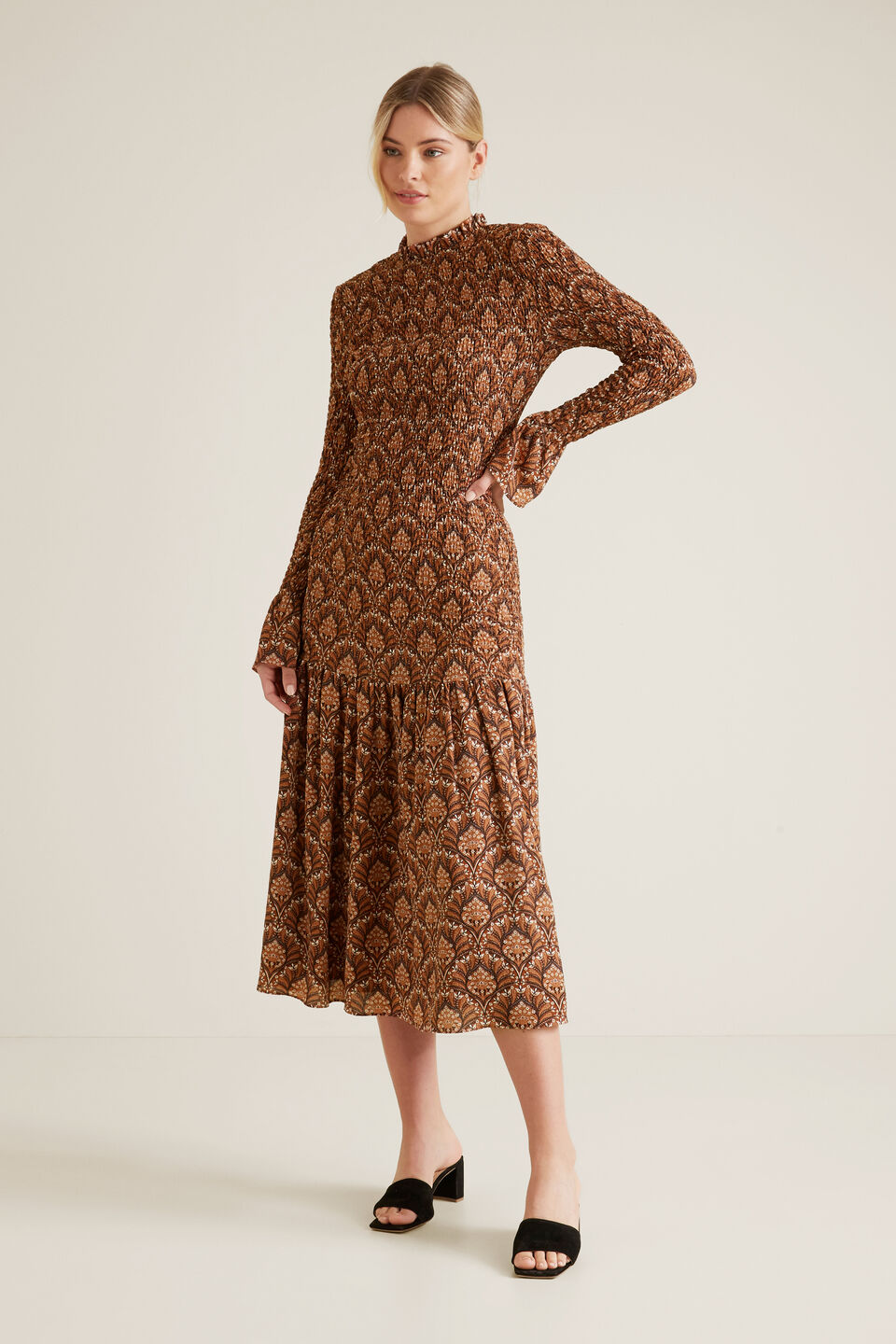 Shirred Maxi Dress  