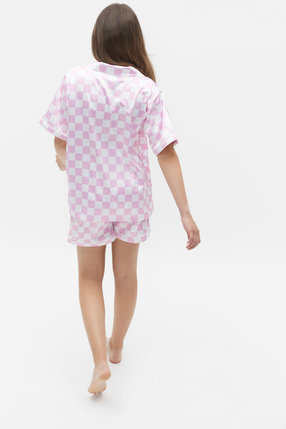 Check Satin Pyjama  Cotton Candy