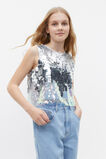Sequin Shell Top  Silver  hi-res