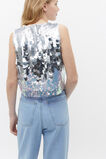 Sequin Shell Top  Silver  hi-res