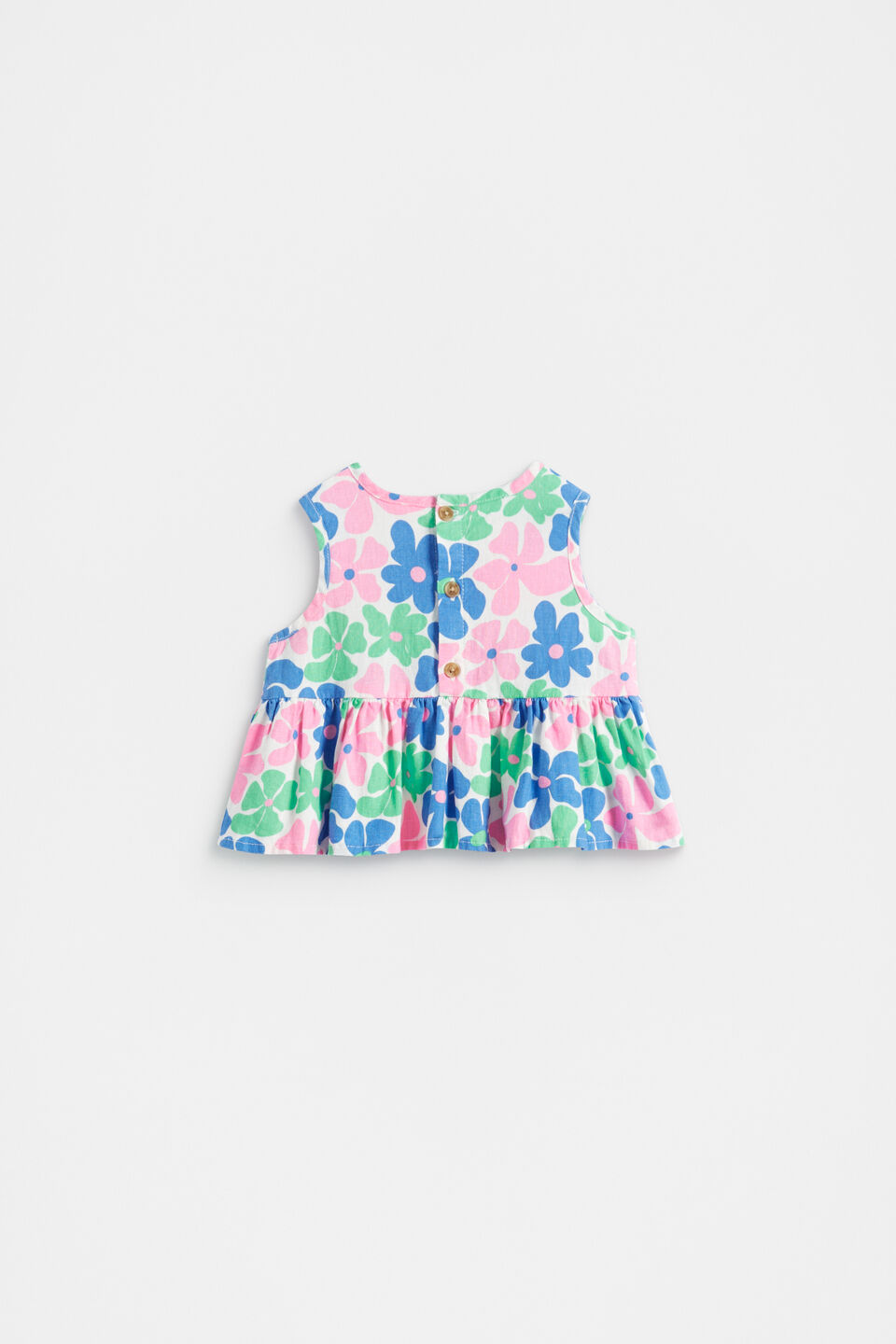 Retro Floral Top  Pine Lime