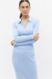 Cropped Rib Polo Knit  Frost Blue  hi-res