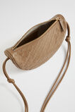 Leather Woven Crossbody Bag  Chocolate  hi-res
