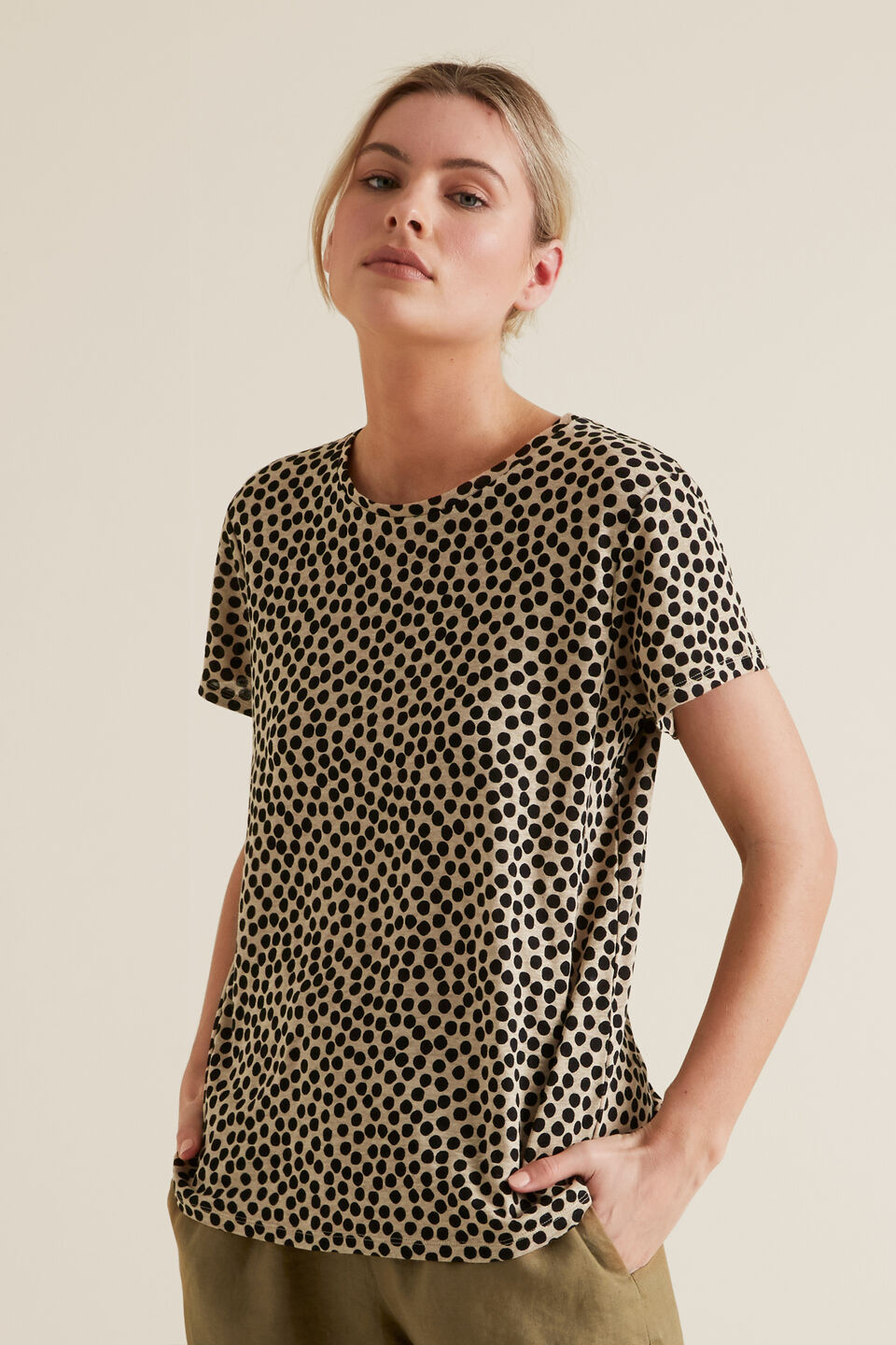 Linen Printed Tee  