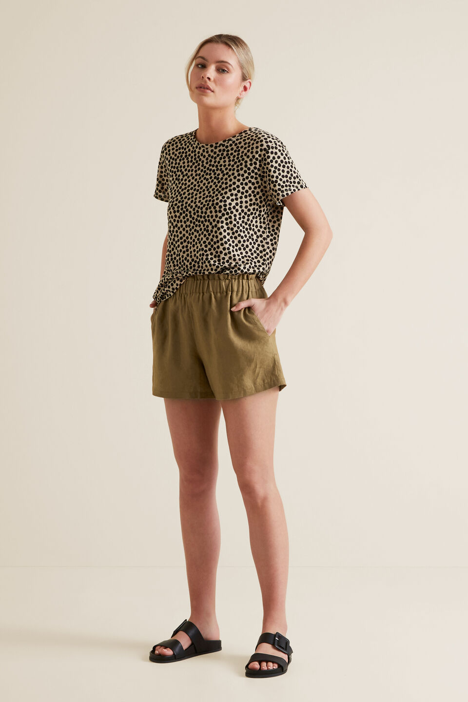 Linen Printed Tee  