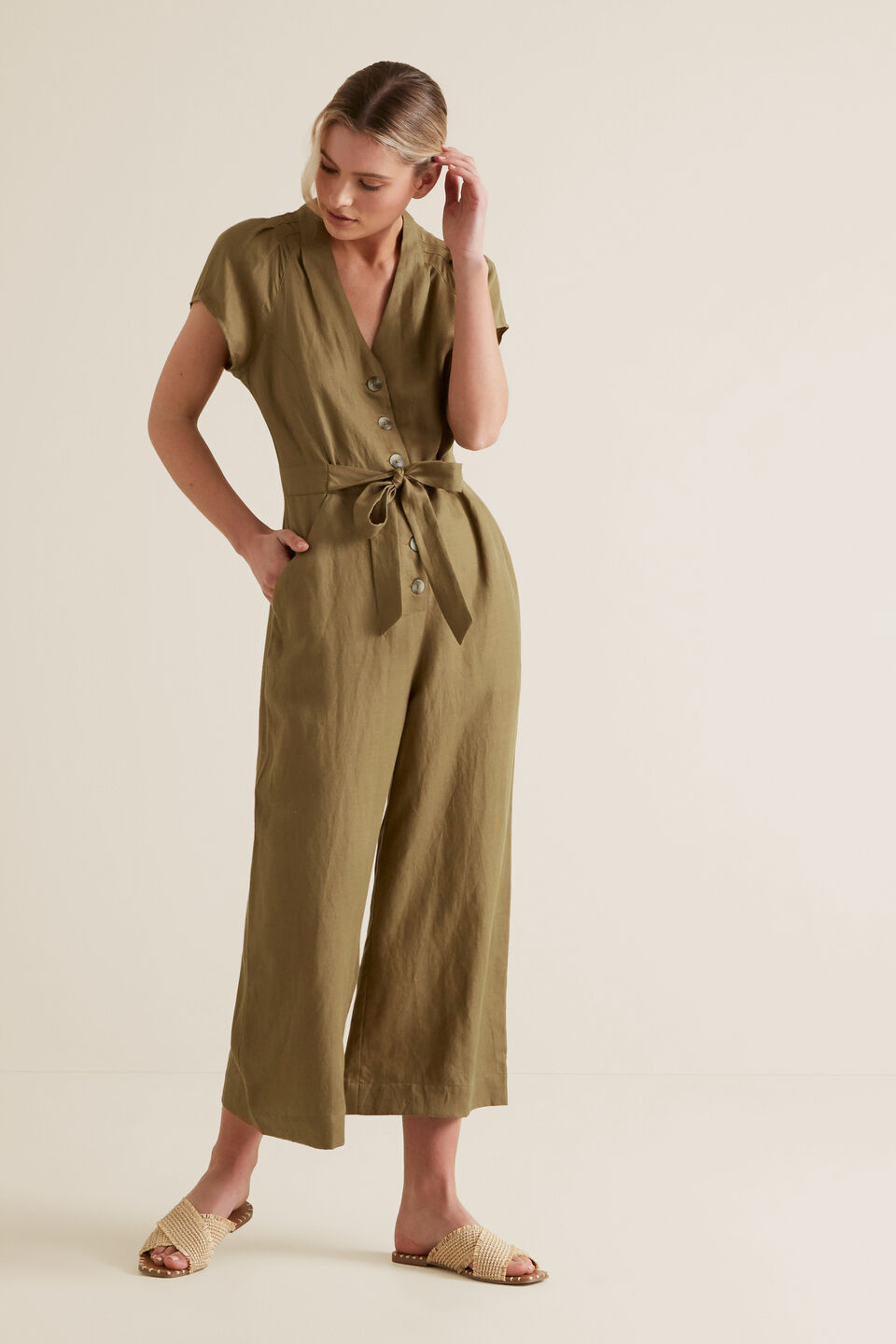 Button Through Jumpsuit  