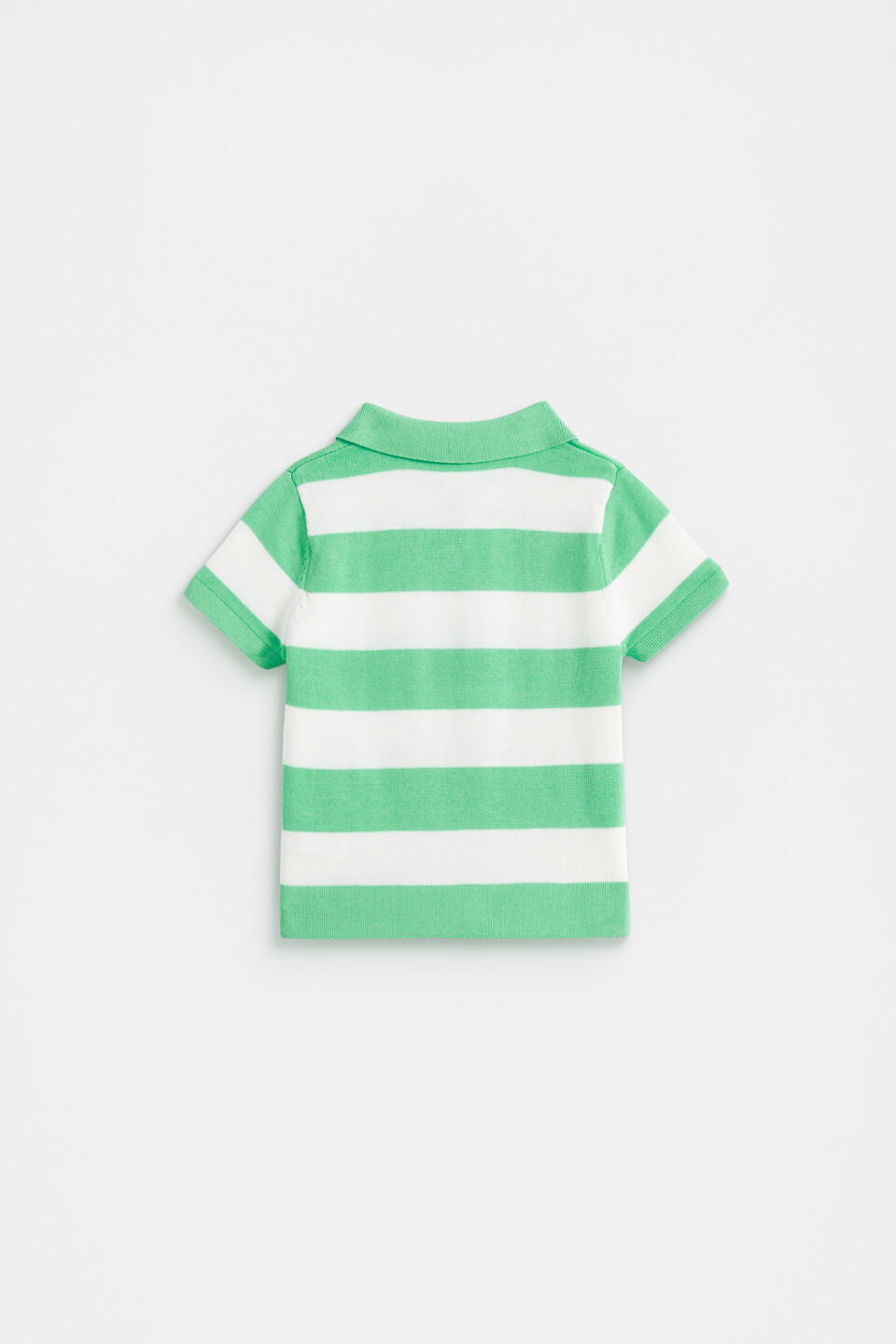 Knitted Stripe Polo  Pine Lime