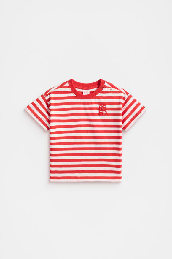 Core Stripe Tee  Strawberry Red Stripe  hi-res