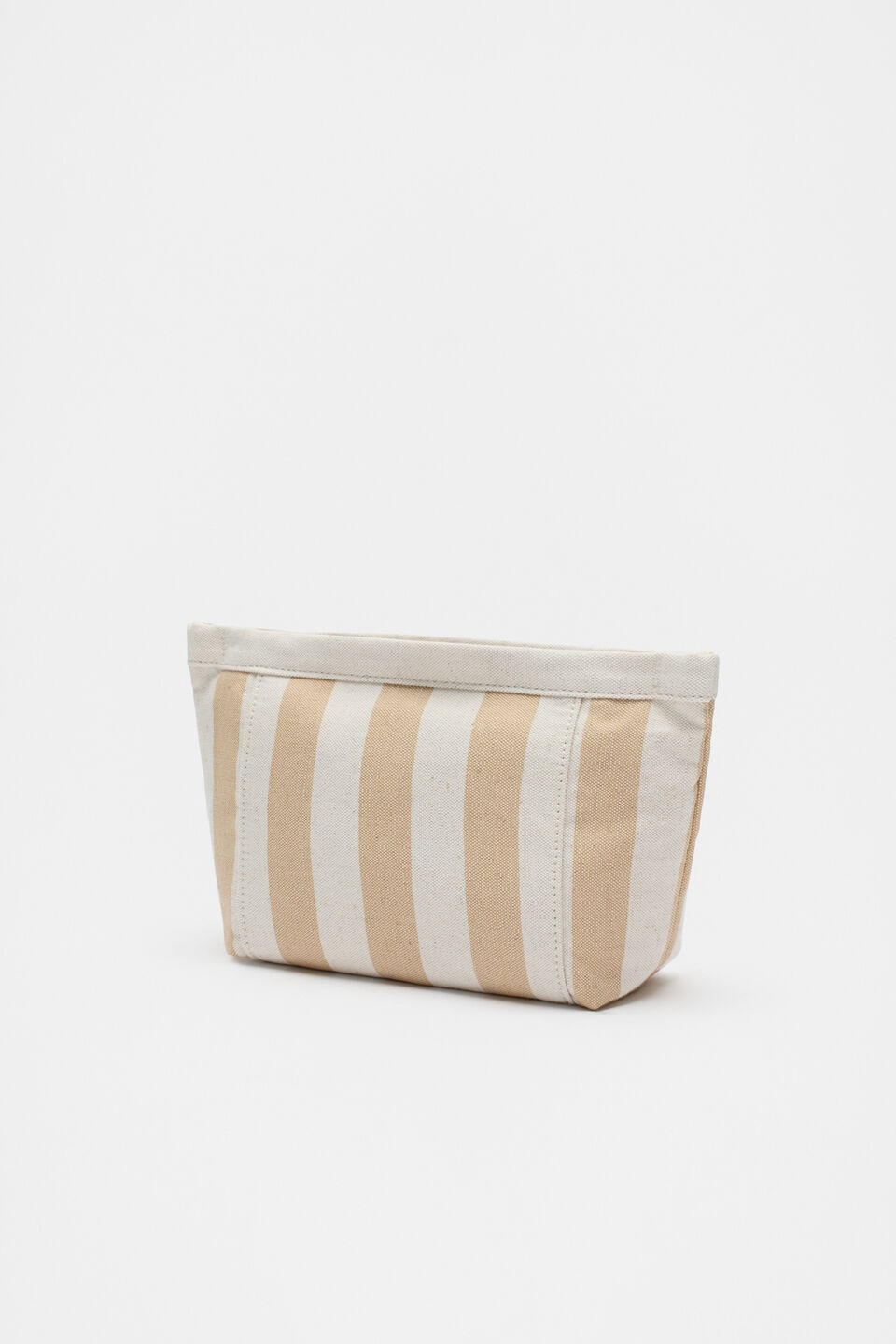 Small Logo Stripe Make Up Bag  Nougat