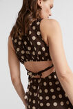 Linen Spot Maxi Dress  Deep Raisin Spot  hi-res