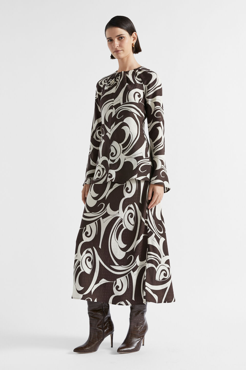 Jacquard Swirl Skirt  Retro Swirl