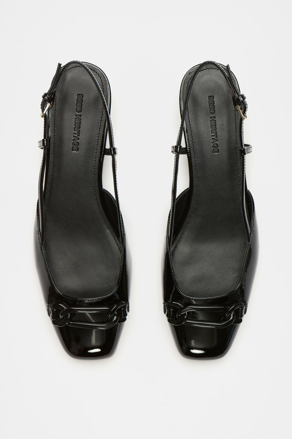 Kendra Slingback Flat  Black Patent