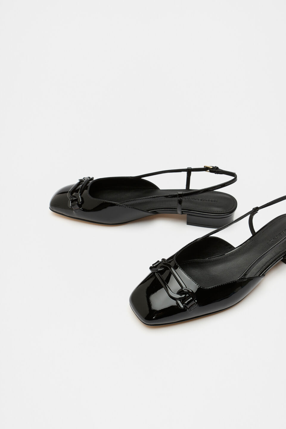 Kendra Slingback Flat  Black Patent