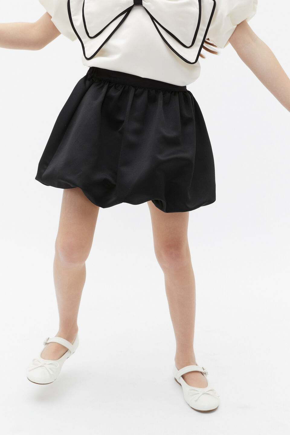 Bubble Hem Skirt  Black