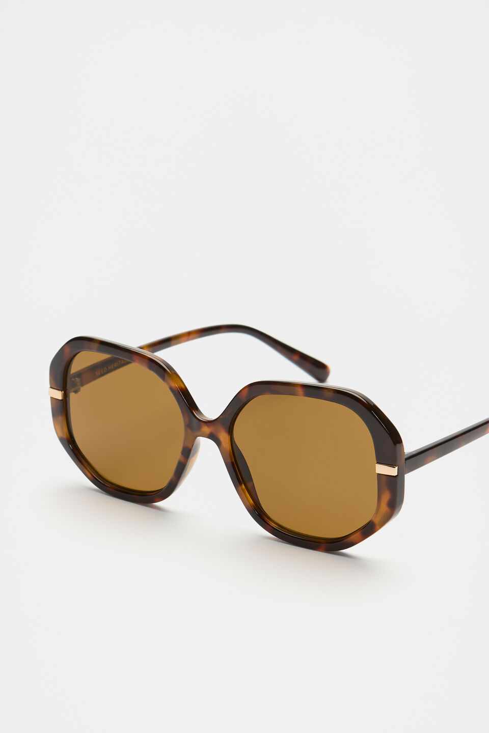 Clara Oversized Glam Sunglasses  Dark Tort