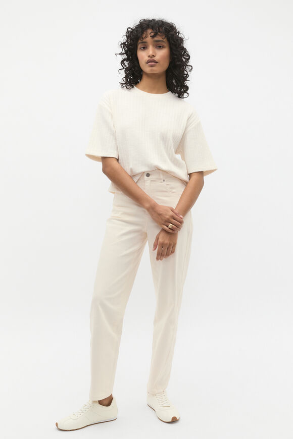 Textured Rib Boxy Tee  Coconut Cream Twist  hi-res