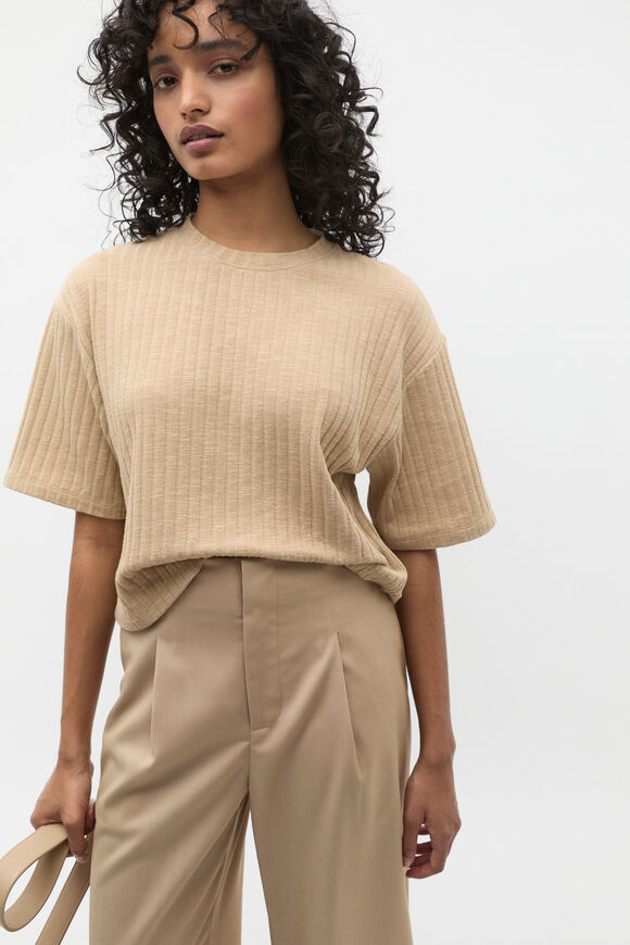 Textured Rib Boxy Tee  Rye Twist  hi-res