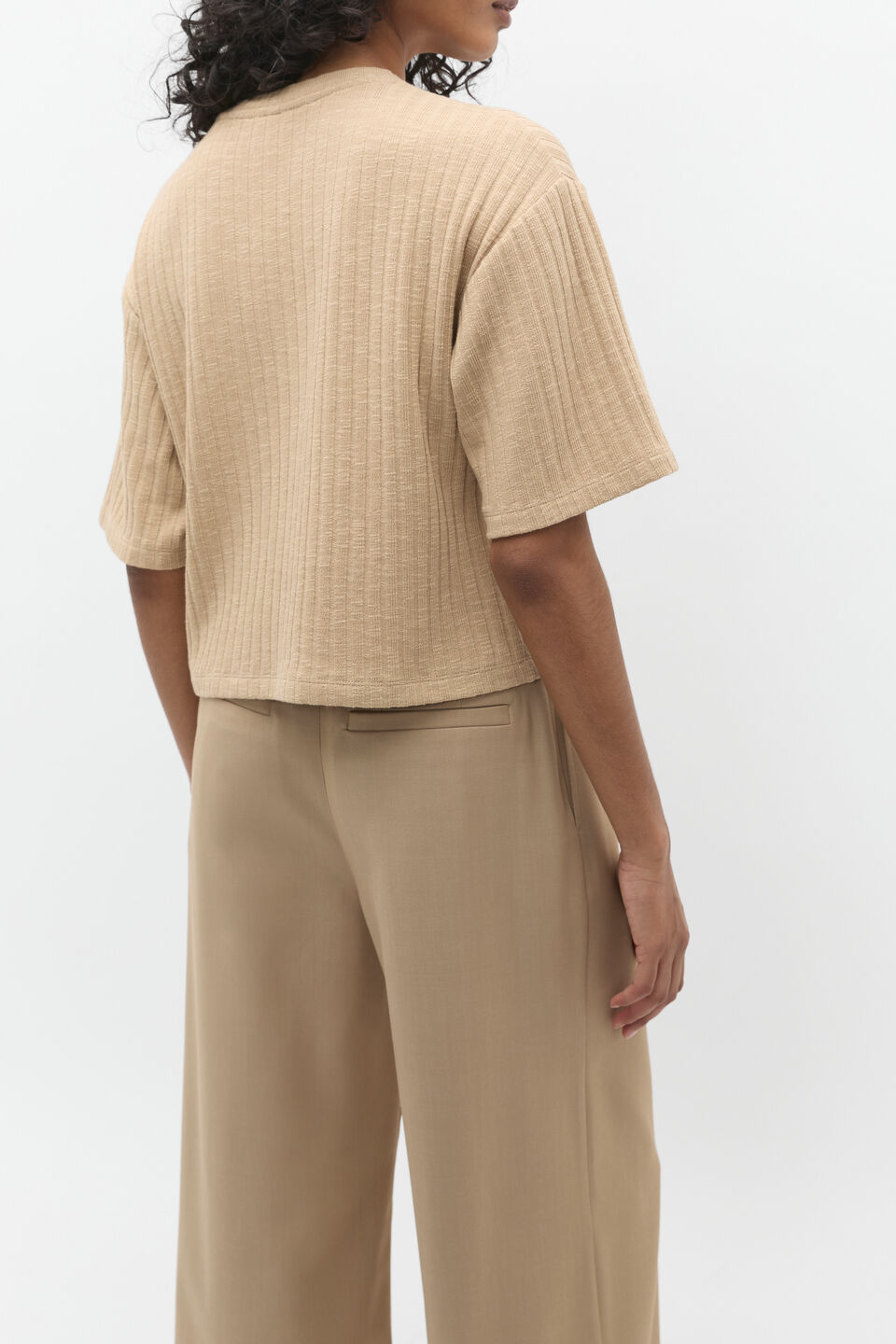 Textured Rib Boxy Tee  Rye Twist