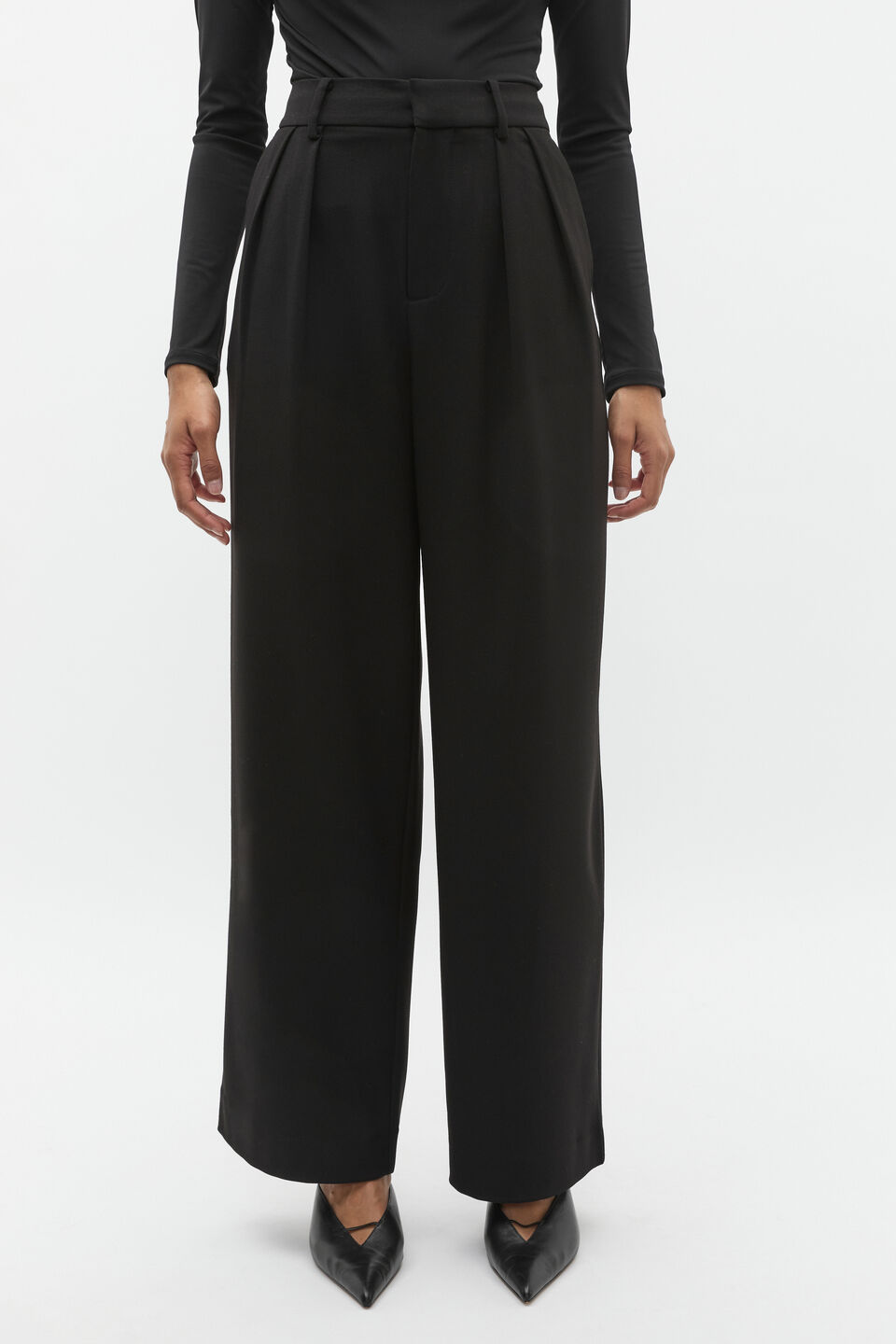 Tailored Pleat Pant  Black