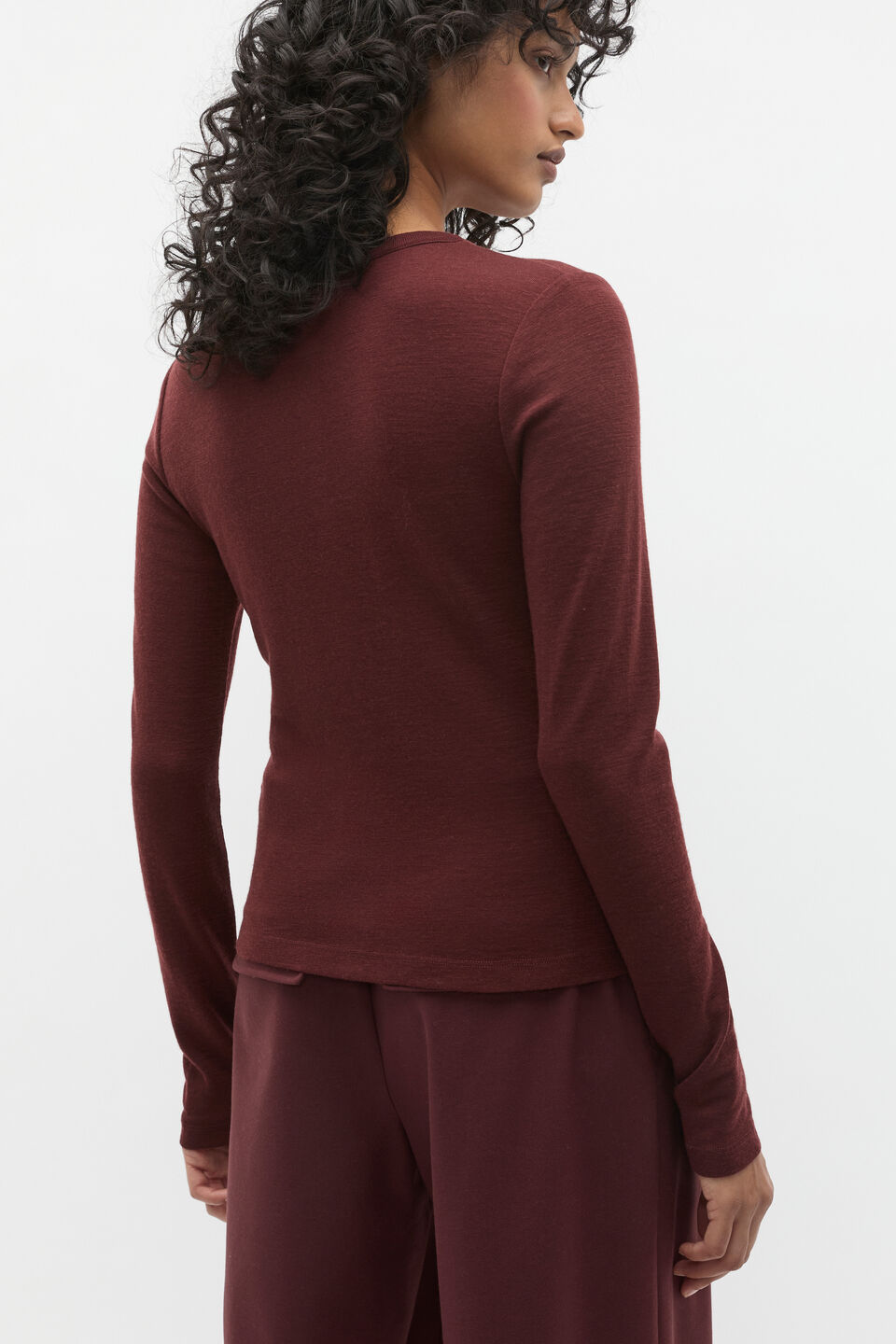 Australian Merino Cardigan  Merlot