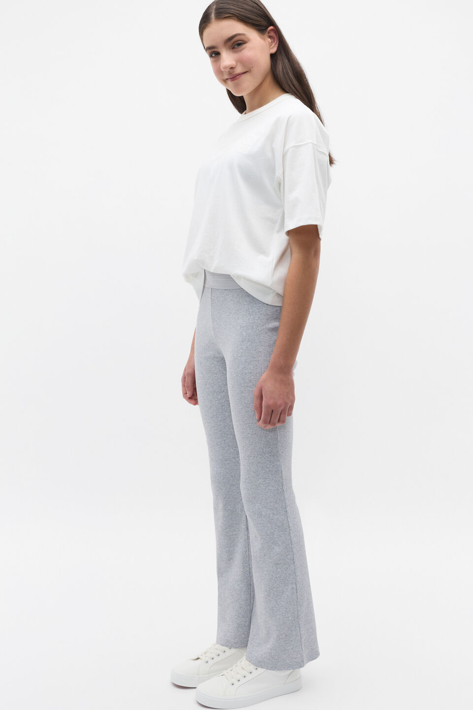 Kick Flare Rib Pant  Cloud Grey Marle