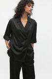 Plisse Short Sleeve Shirt  Black  hi-res