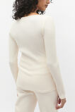 Sweetheart Neck Rib Top  Coconut Cream  hi-res