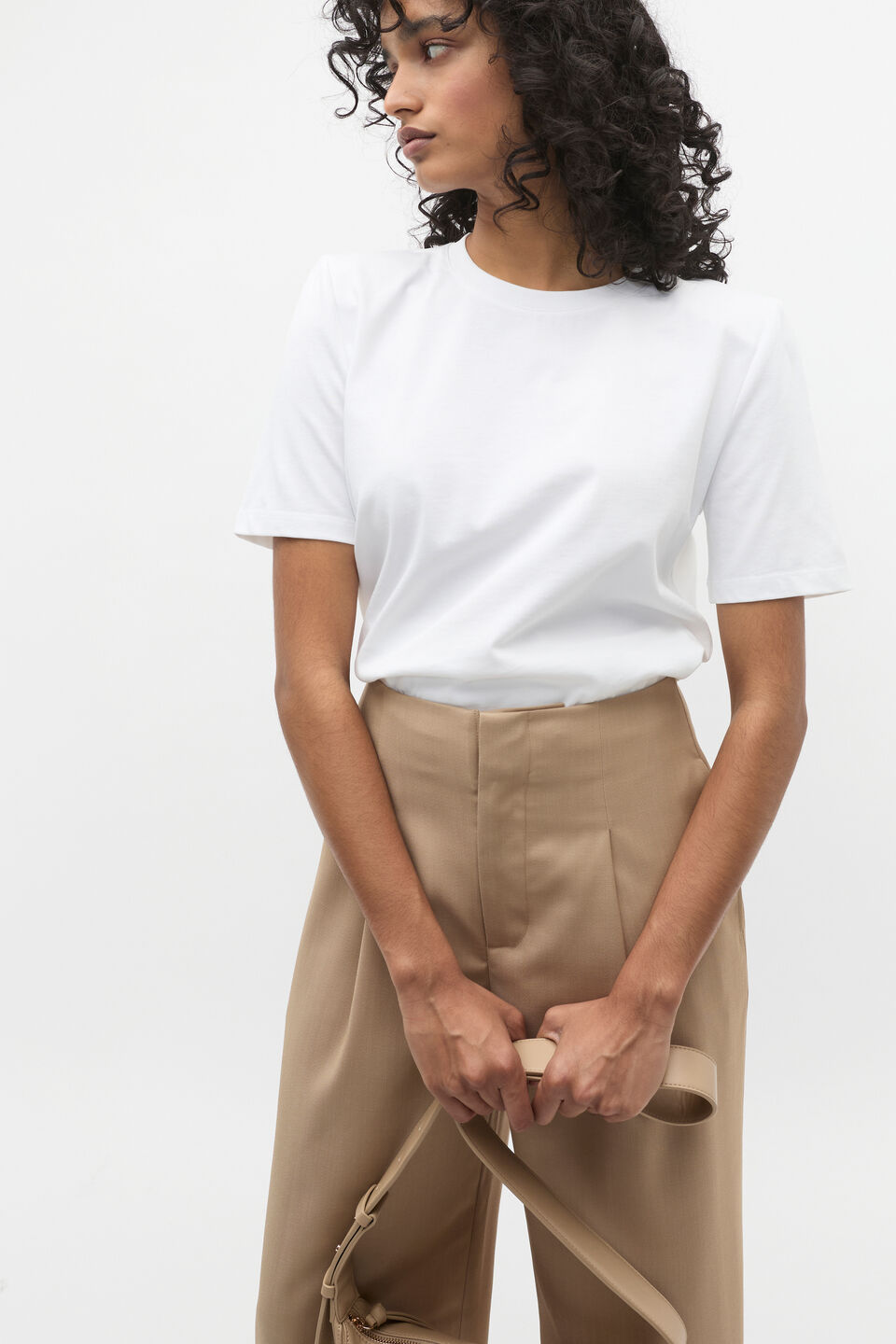 Structured Boxy Tee  Whisper White