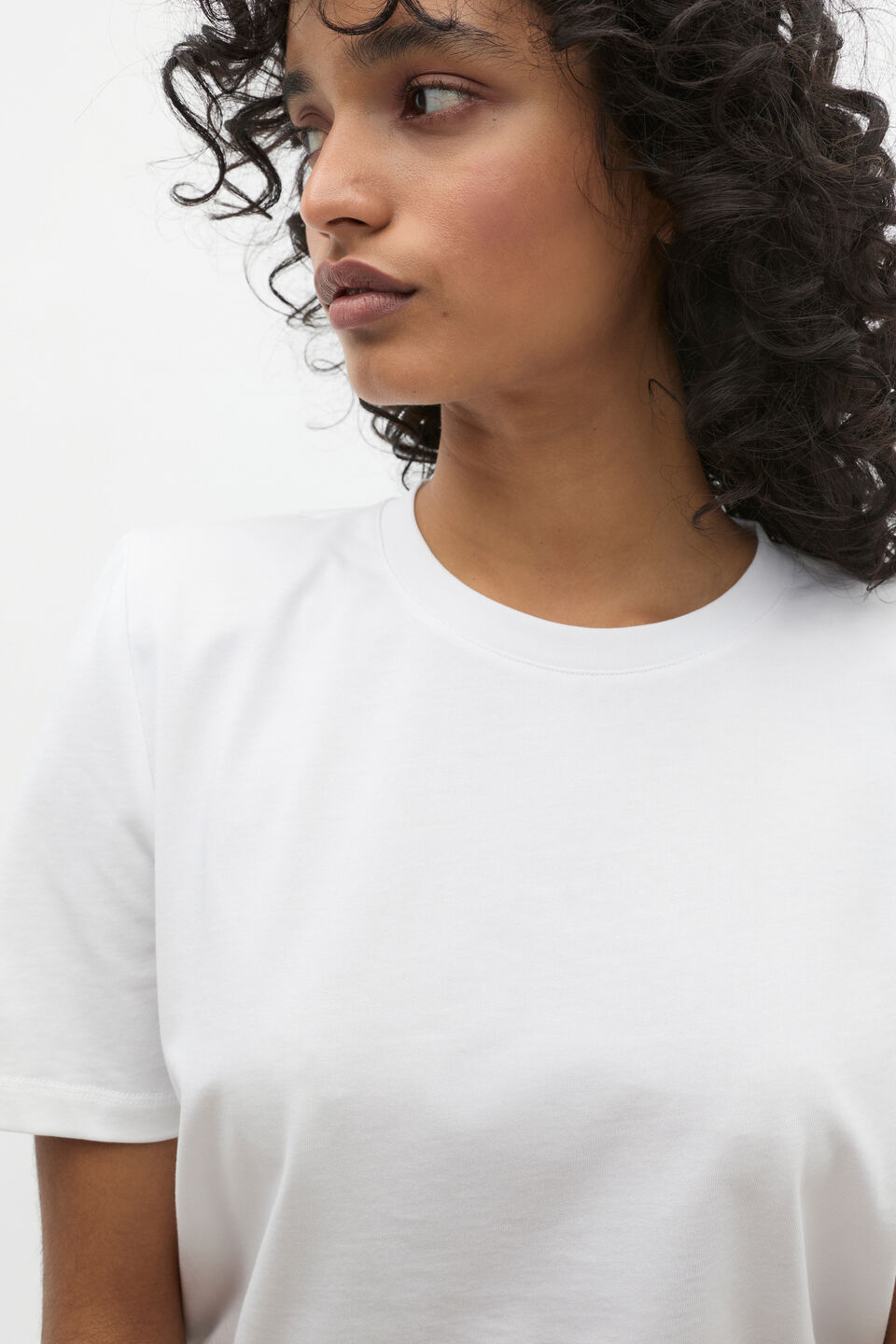 Structured Boxy Tee  Whisper White