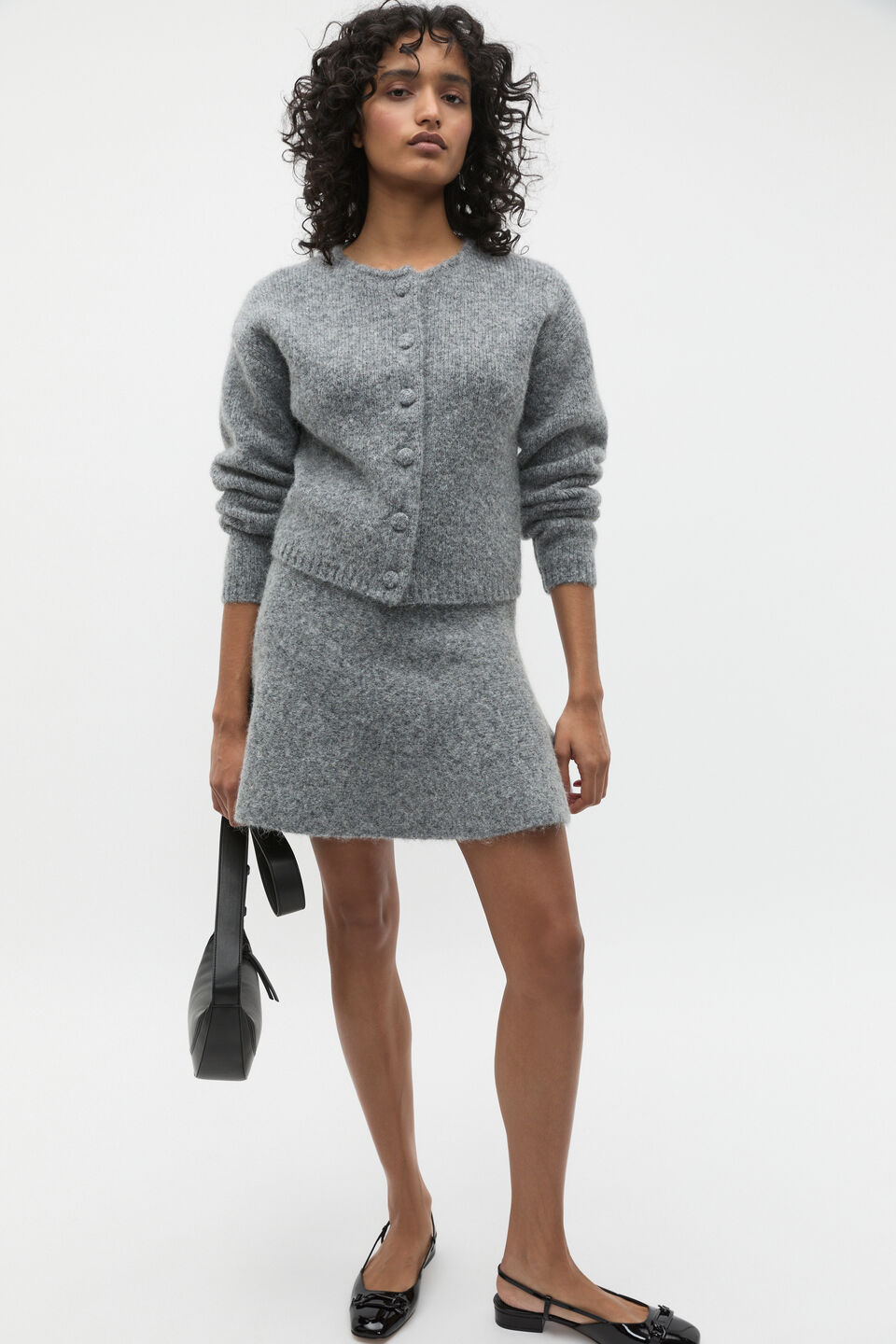 Lofty Knit Mini Skirt  Wolf Marle