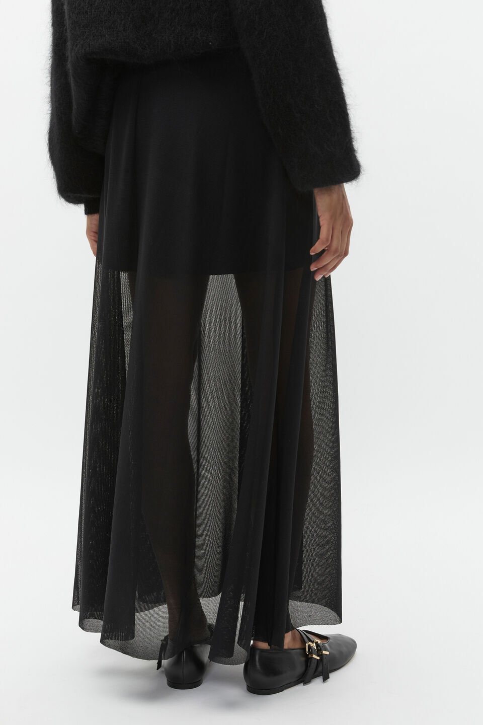 Sheer Layered Skirt  Black